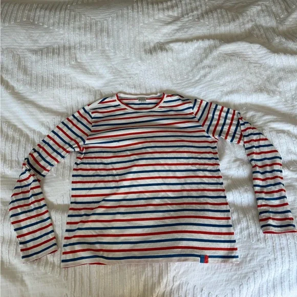 KULE the Modern blue, poppy, and white Long Sleeve Tee - Picture 4 of 5